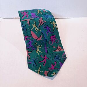 Vintage RM Sports Olympic Games Collection Silk Tie-Atlanta 1996-Pictogram